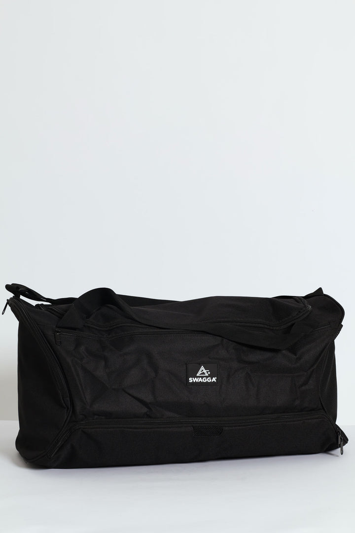 Rubber Branding Duffel Bag - Black