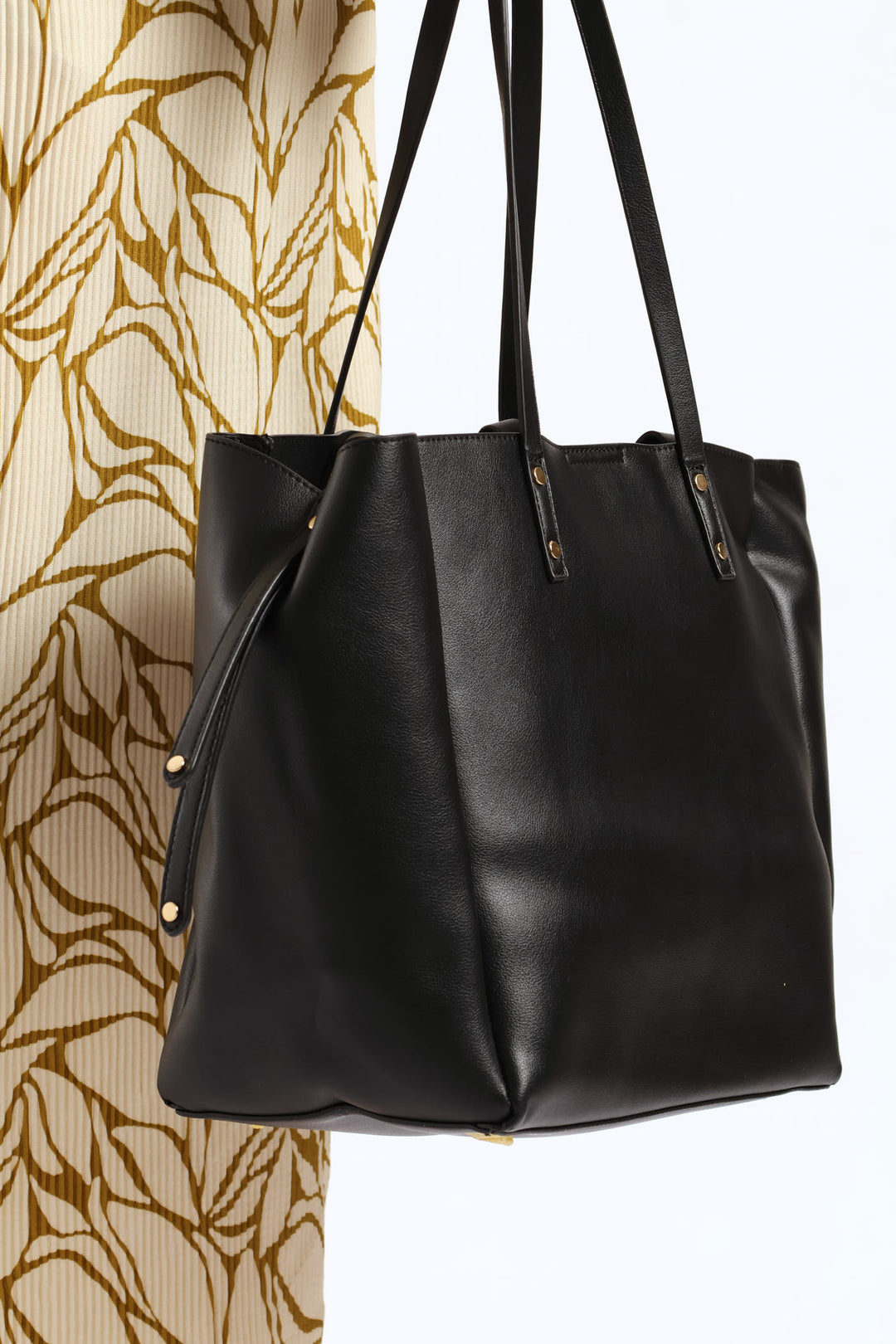 Double Strap Shopper Bag - Black