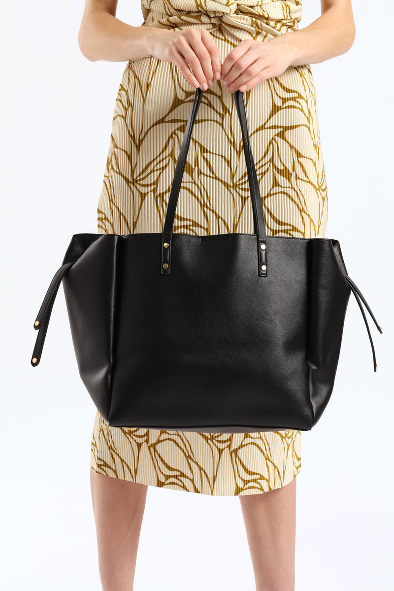 Double Strap Shopper Bag - Black