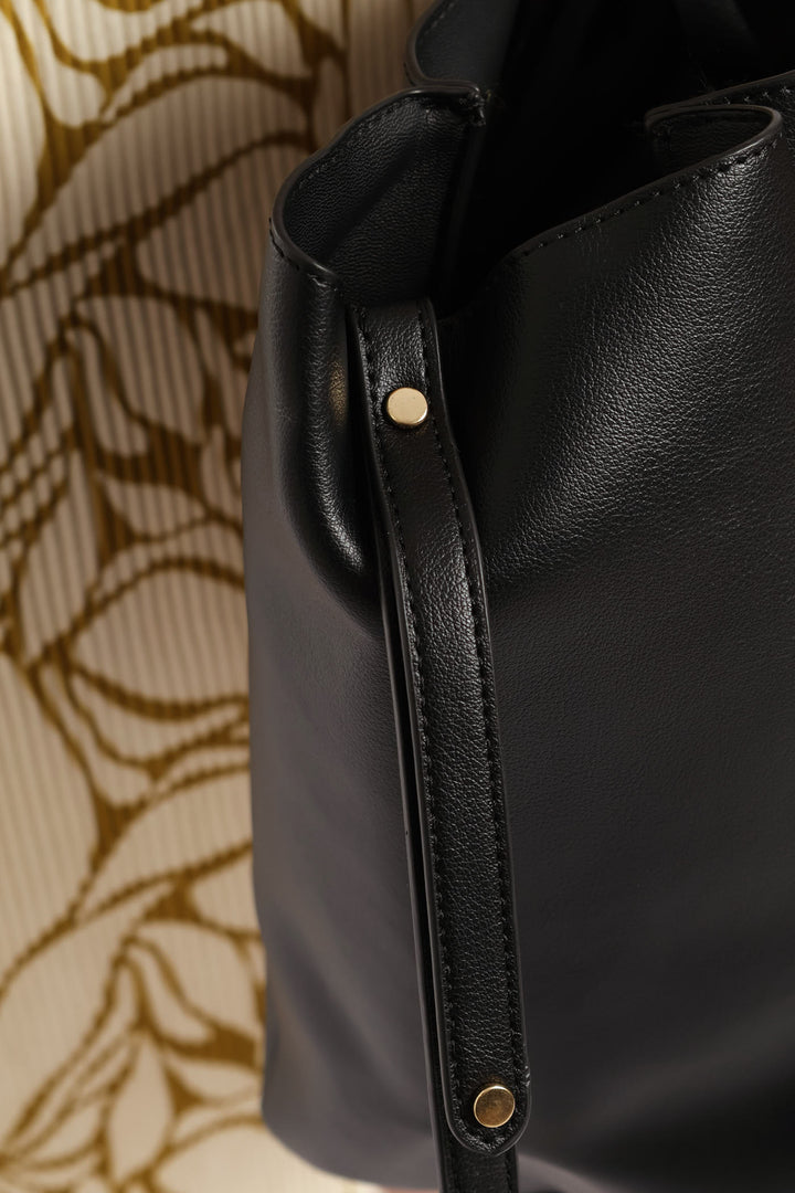 Double Strap Shopper Bag - Black