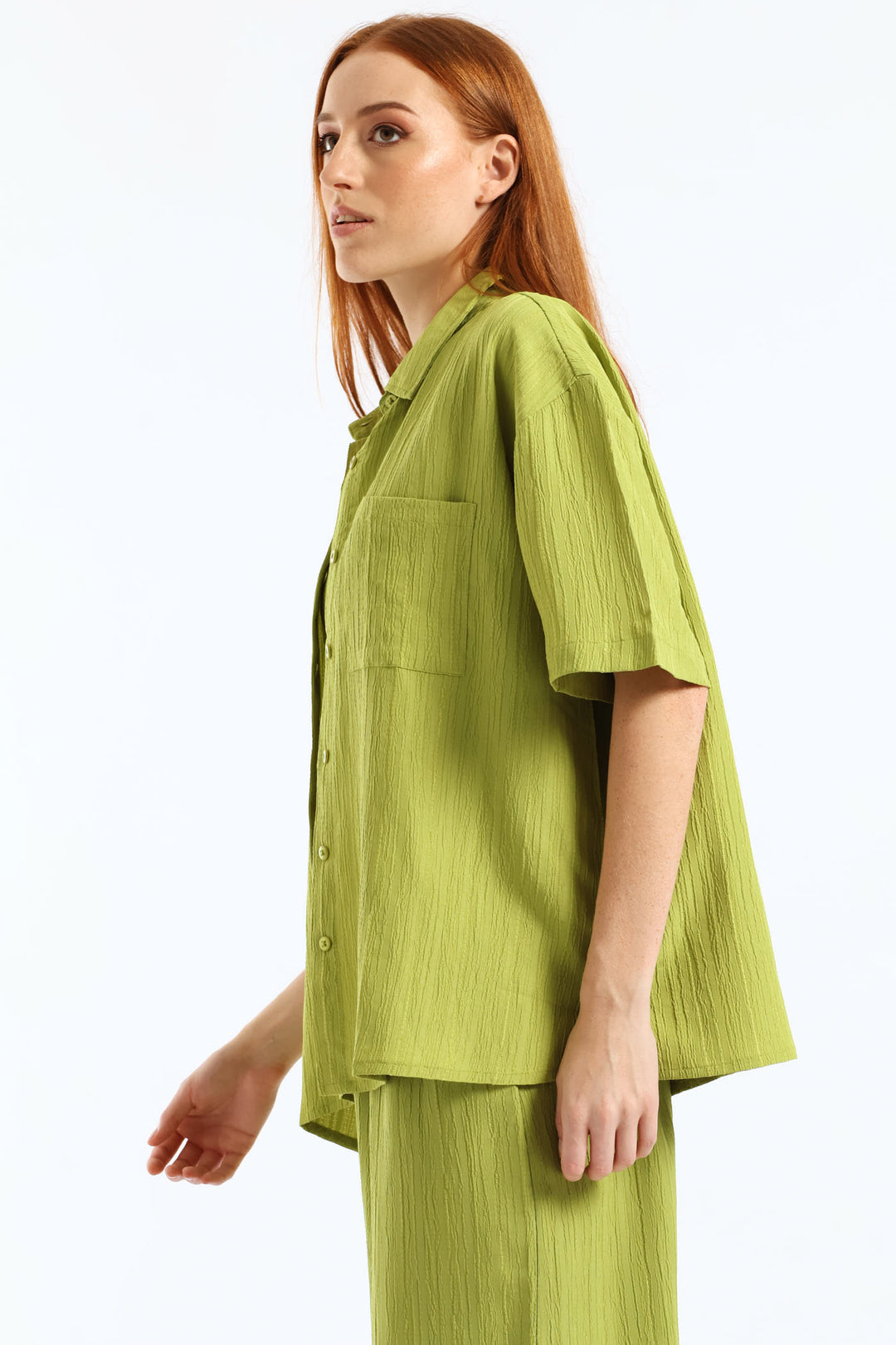 Crinkle Shirt - Chartreuse