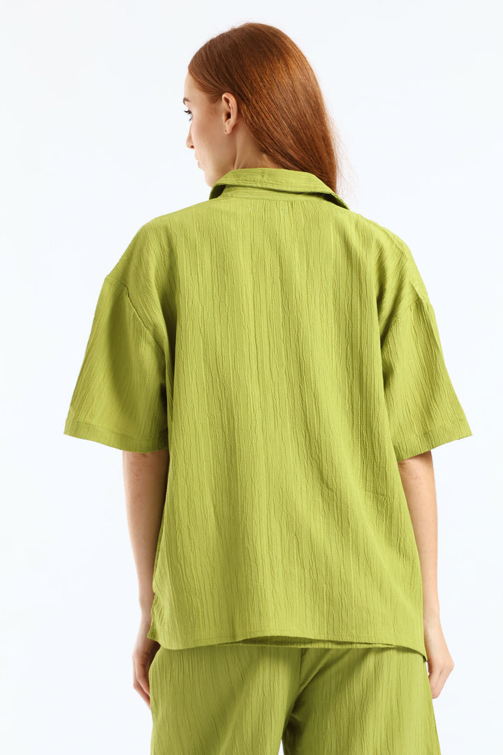 Crinkle Shirt - Chartreuse