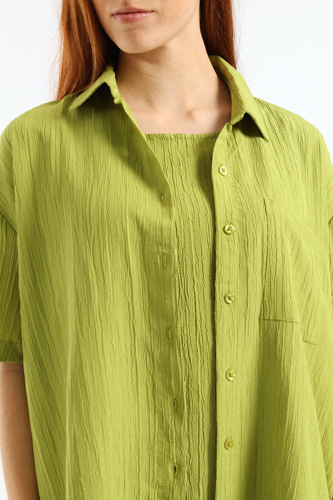 Crinkle Shirt - Chartreuse