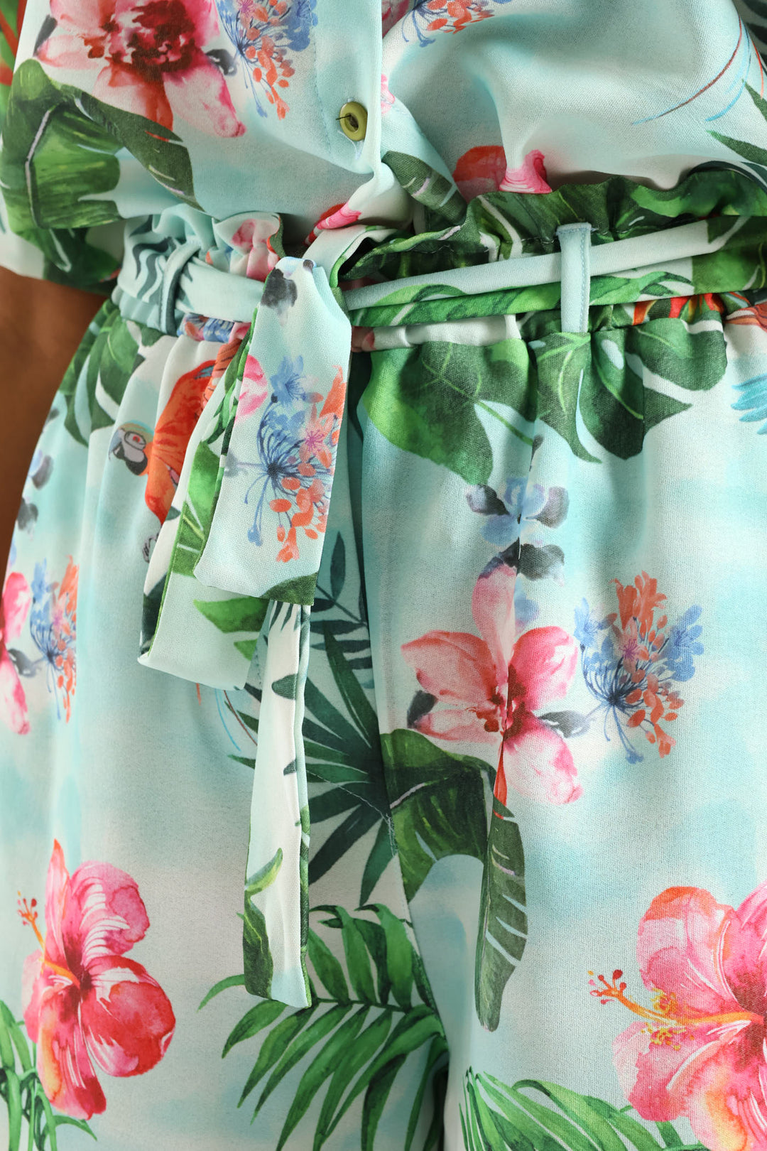 Self Belted Pull-On Mid Thigh Shorts - White