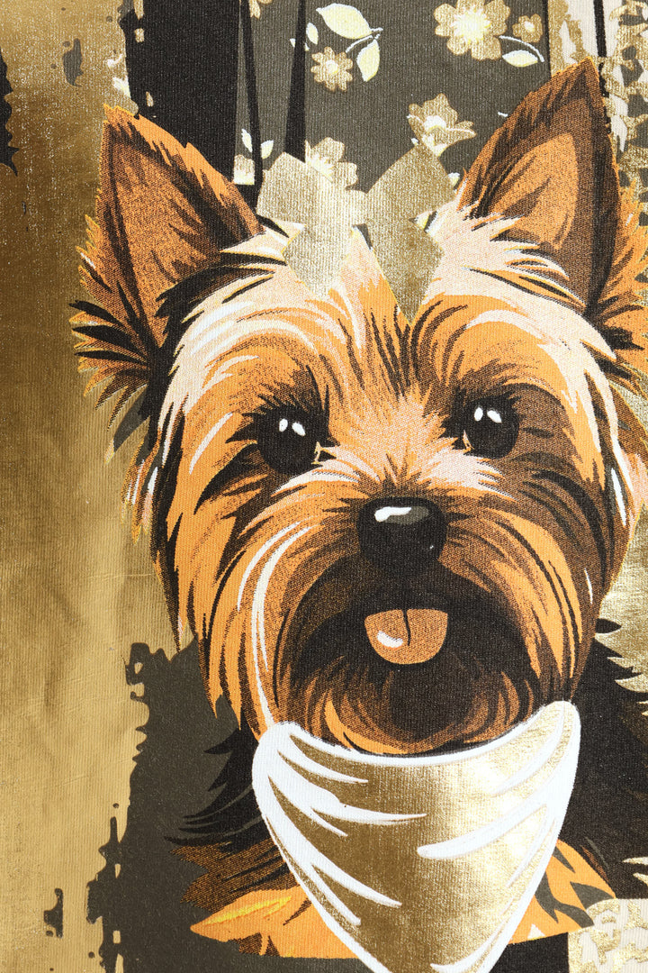 Cute Dog Foil Tee - Fawn