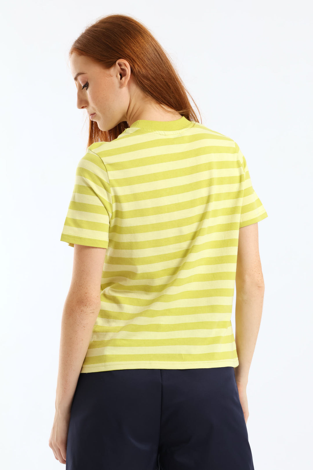 Stripe Boxy Tee - Chartreuse