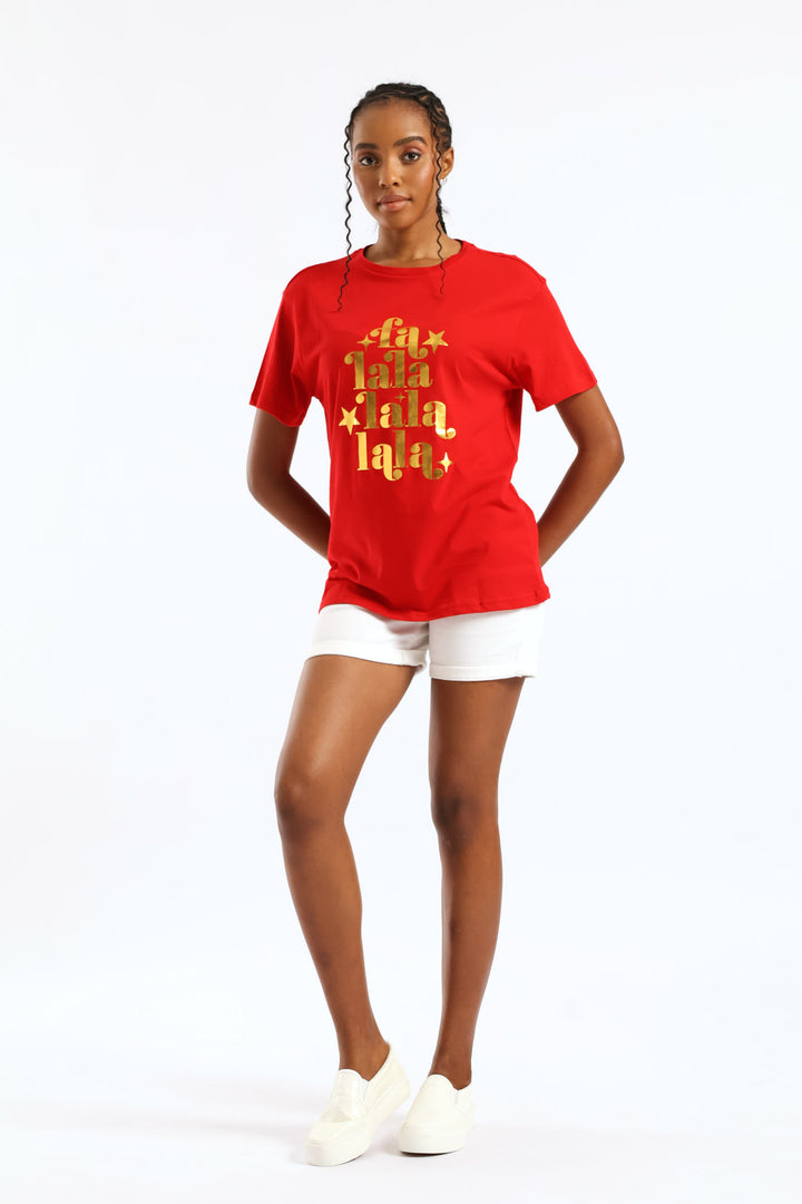 Falalalala Christmas Tee - Red