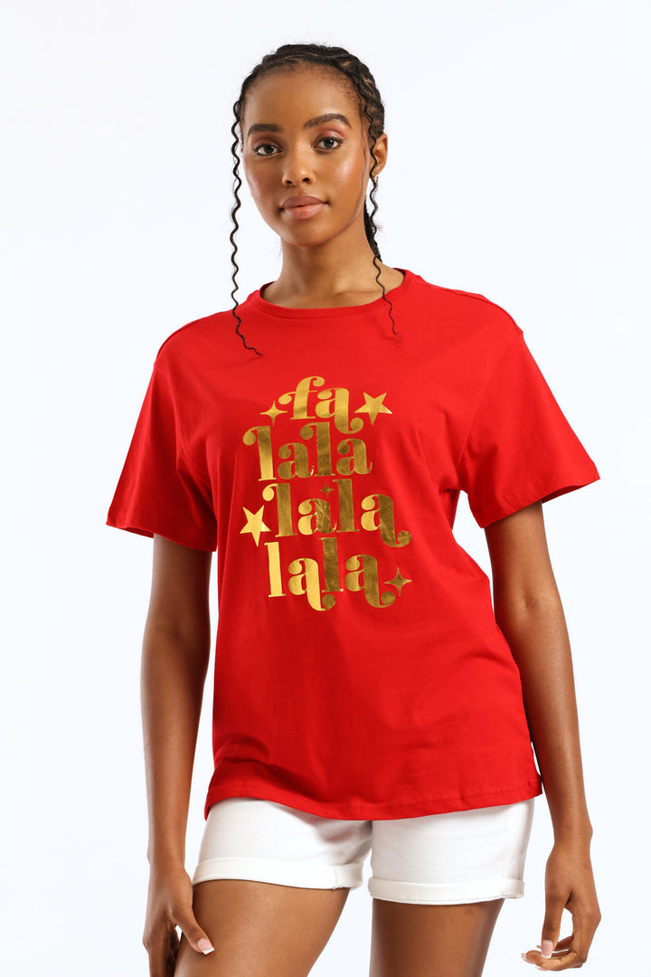Falalalala Christmas Tee - Red