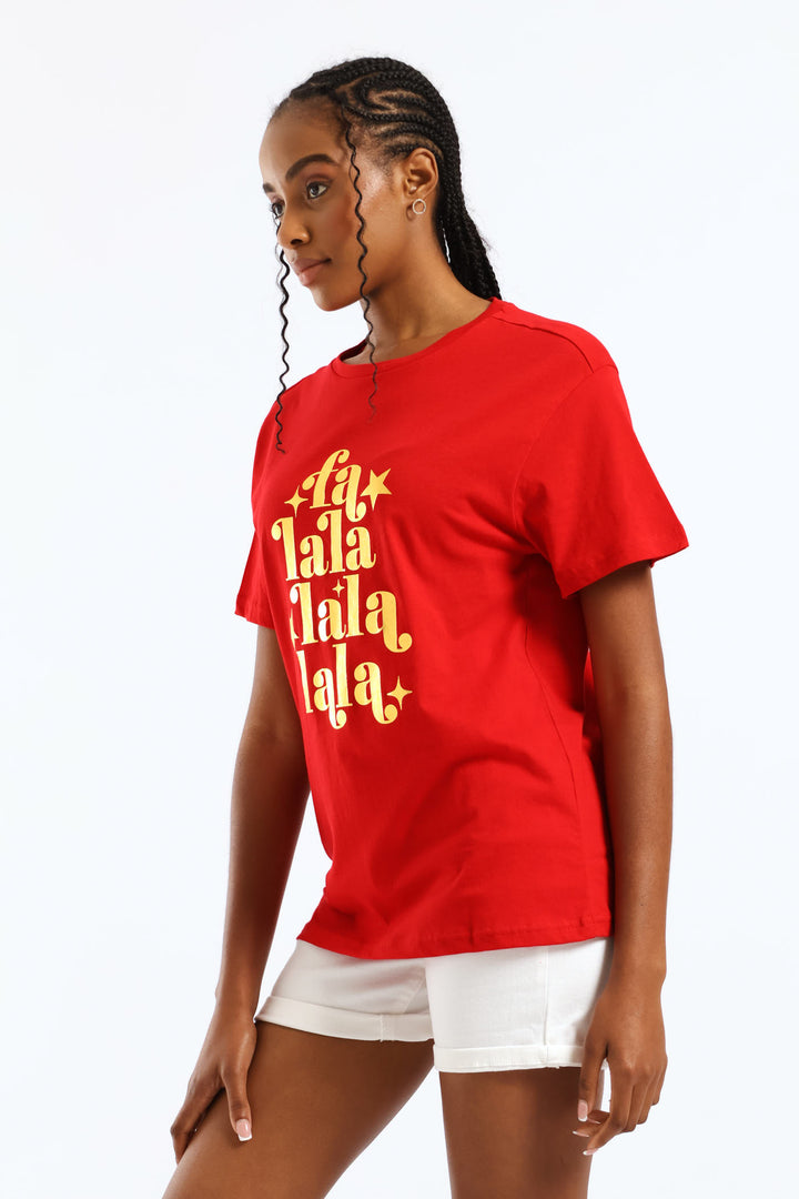 Falalalala Christmas Tee - Red