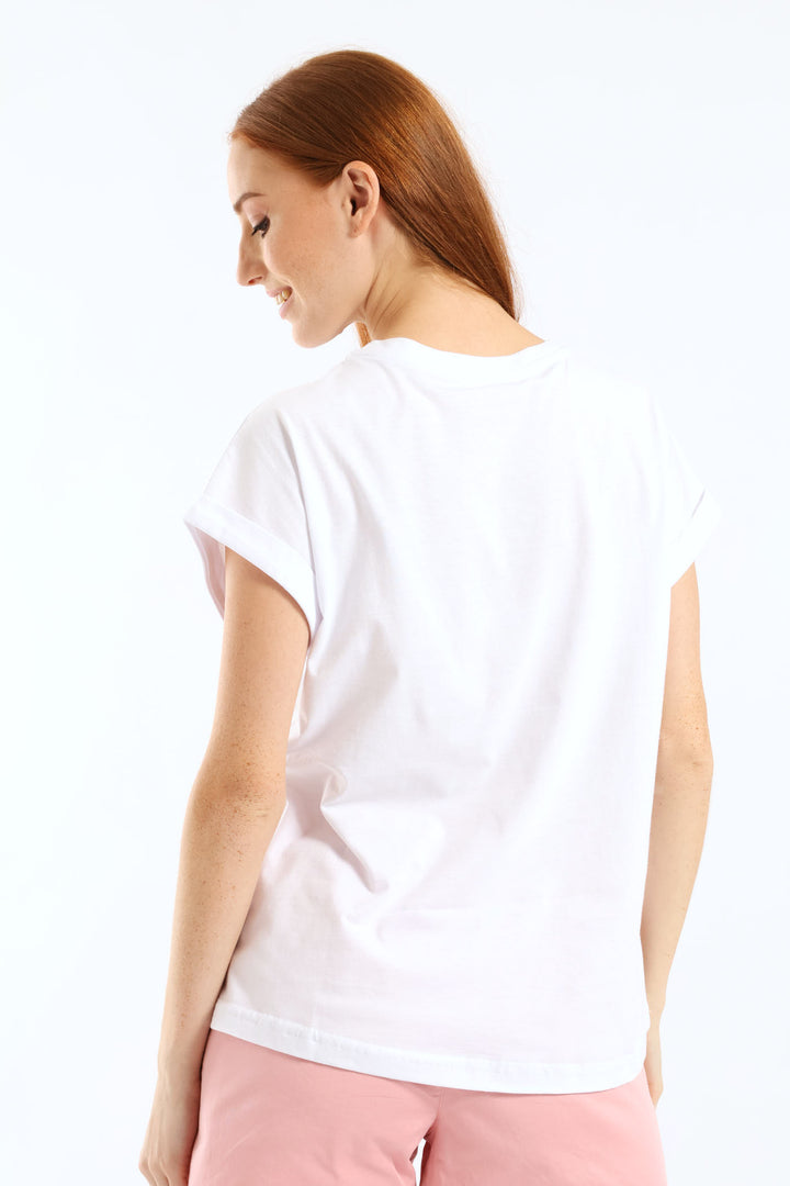 Born To Shine Foil Muscle Tee - White