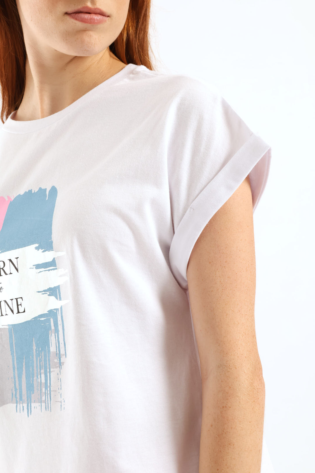 Born To Shine Foil Muscle Tee - White