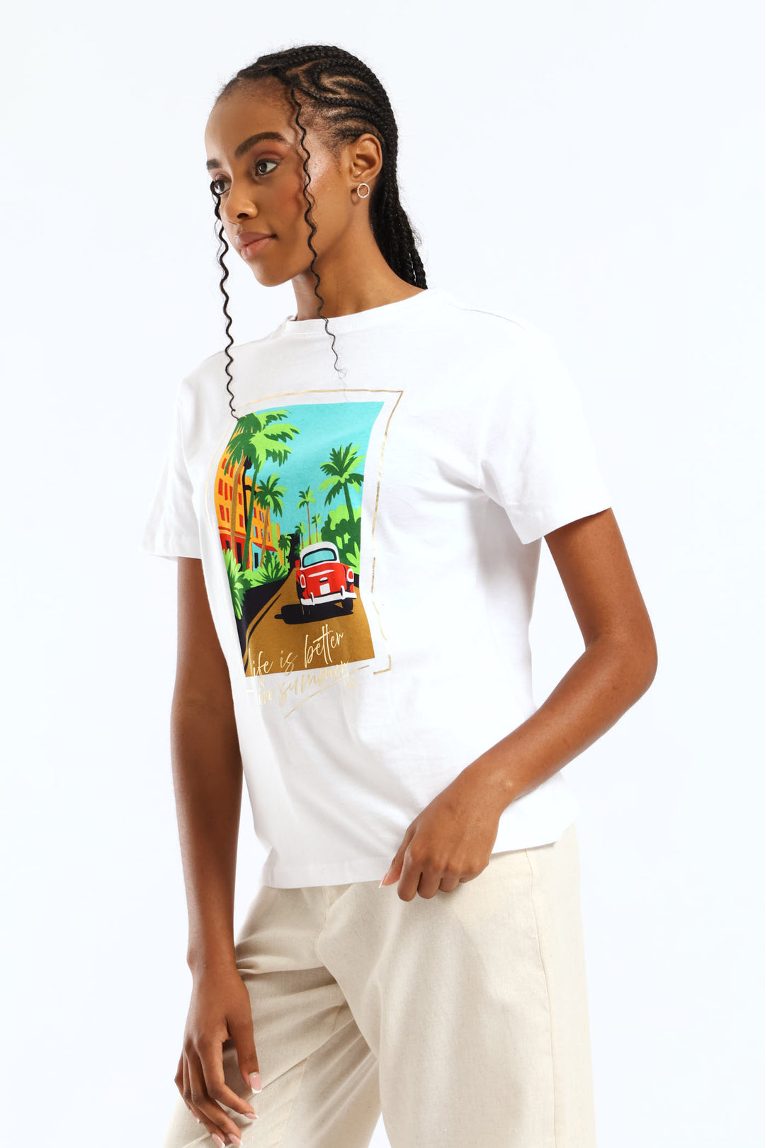 Miami Life Is Better In Sunshine Tee - White