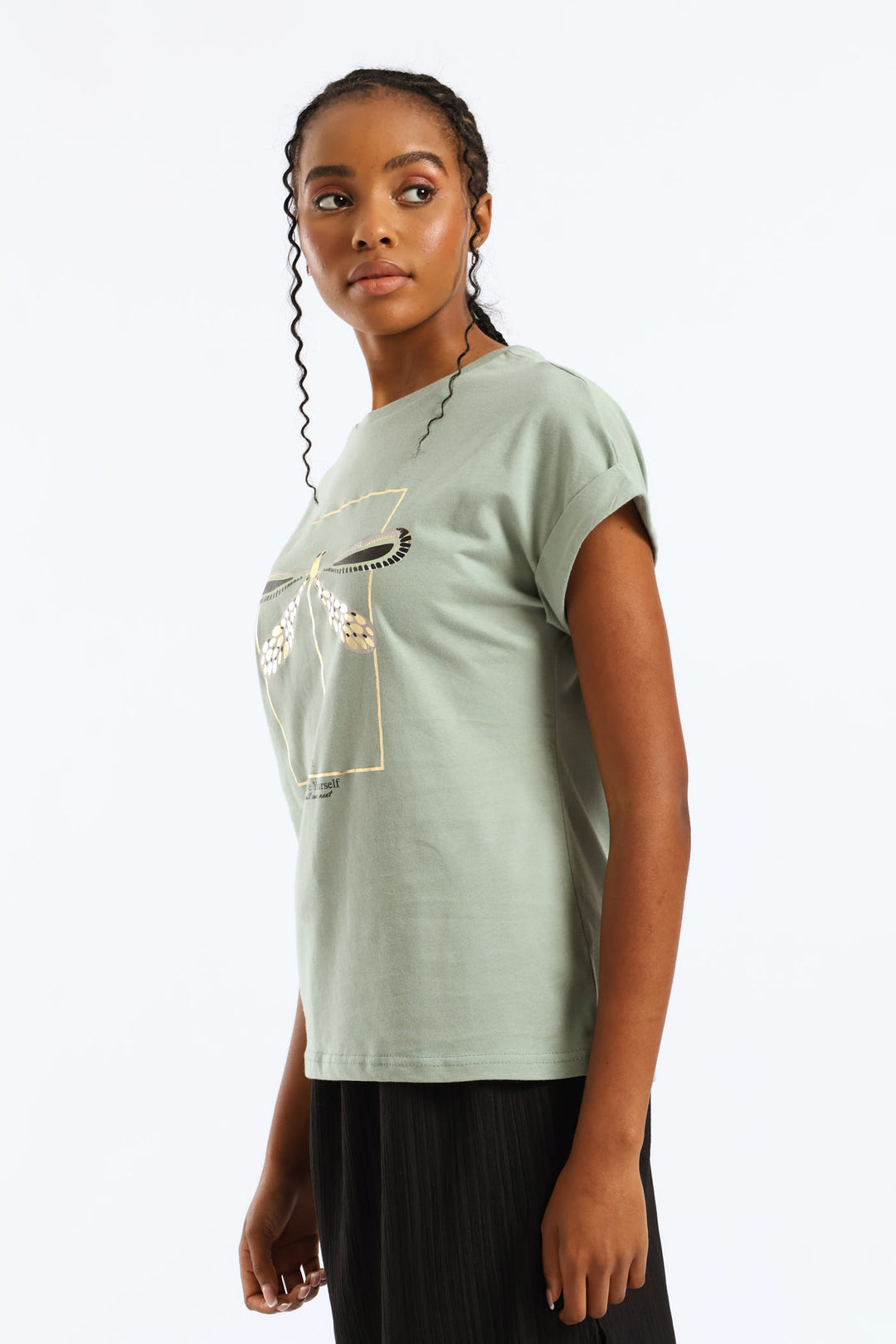 Dragonfly Foil Muscle Tee - Eucalyptus Green