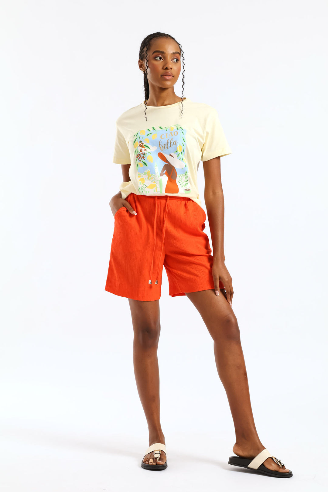 Short Sleeve Summer in Italy Regular Fit Tee - Yellow