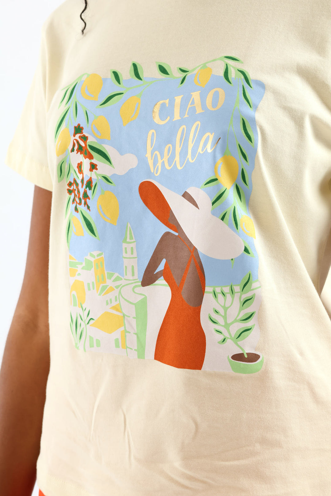 Short Sleeve Summer in Italy Regular Fit Tee - Yellow