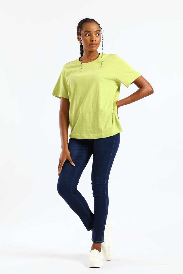 Cotton Boxy Tee - Bright Chartreuse