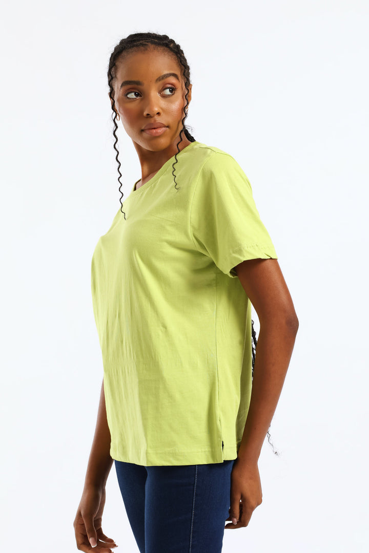 Cotton Boxy Tee - Bright Chartreuse