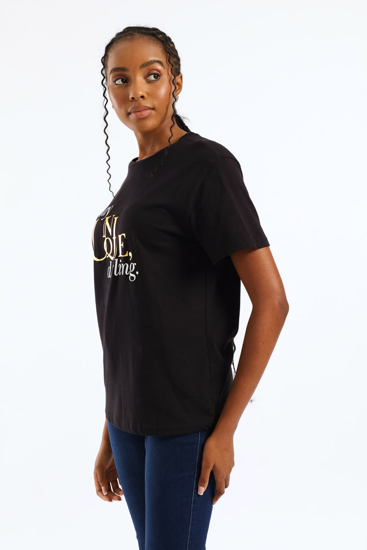 Stay Unique Darling Tee - Black