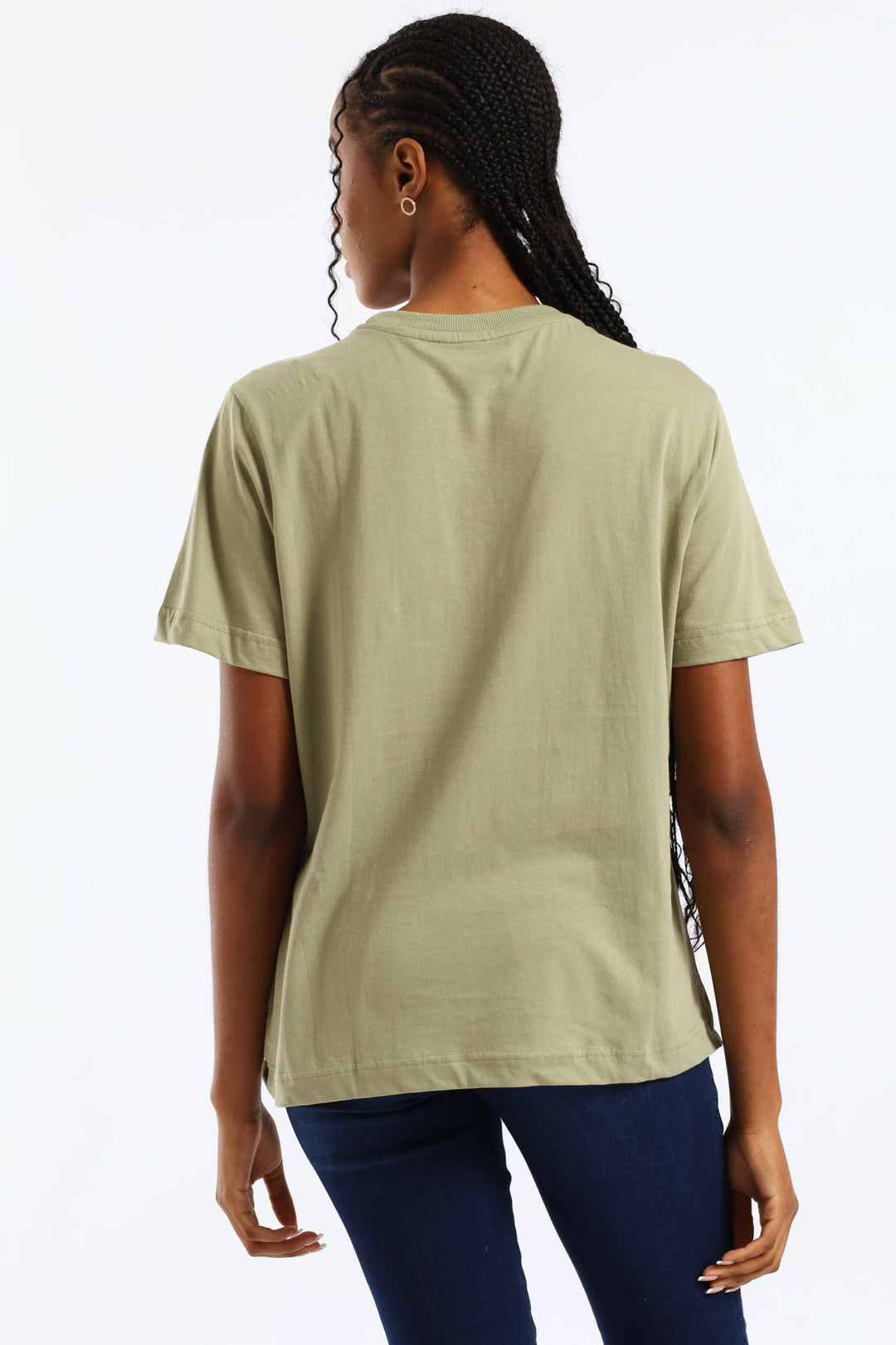 Cotton Boxy Tee - Swamp Green