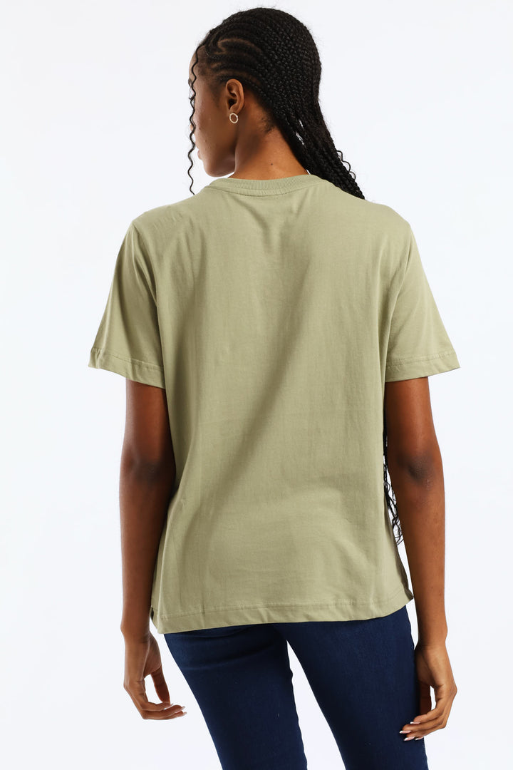 Cotton Boxy Tee - Swamp Green