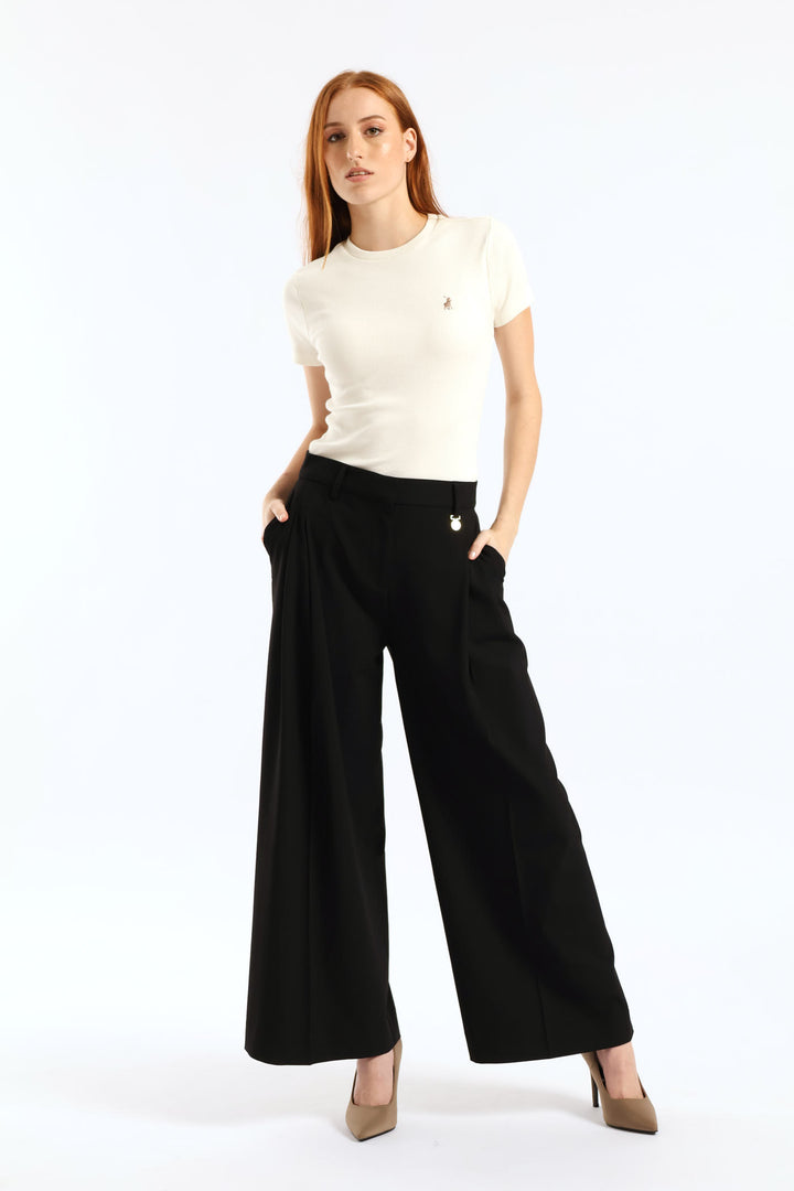 Tatum Wide Leg Suit Pant - Black