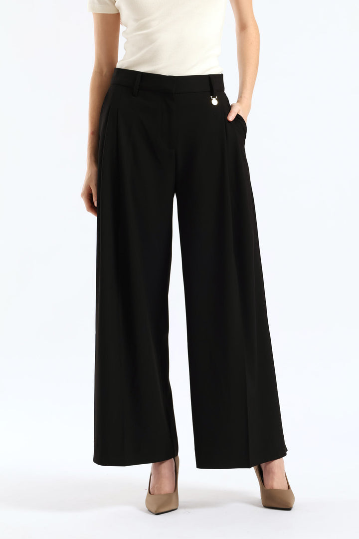 Tatum Wide Leg Suit Pant - Black