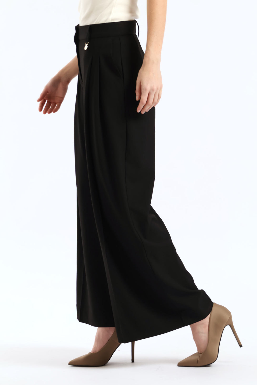 Tatum Wide Leg Suit Pant - Black