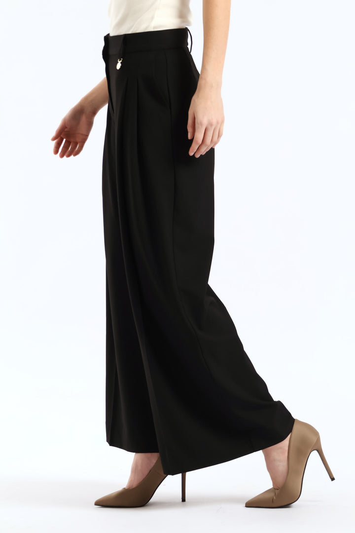 Tatum Wide Leg Suit Pant - Black