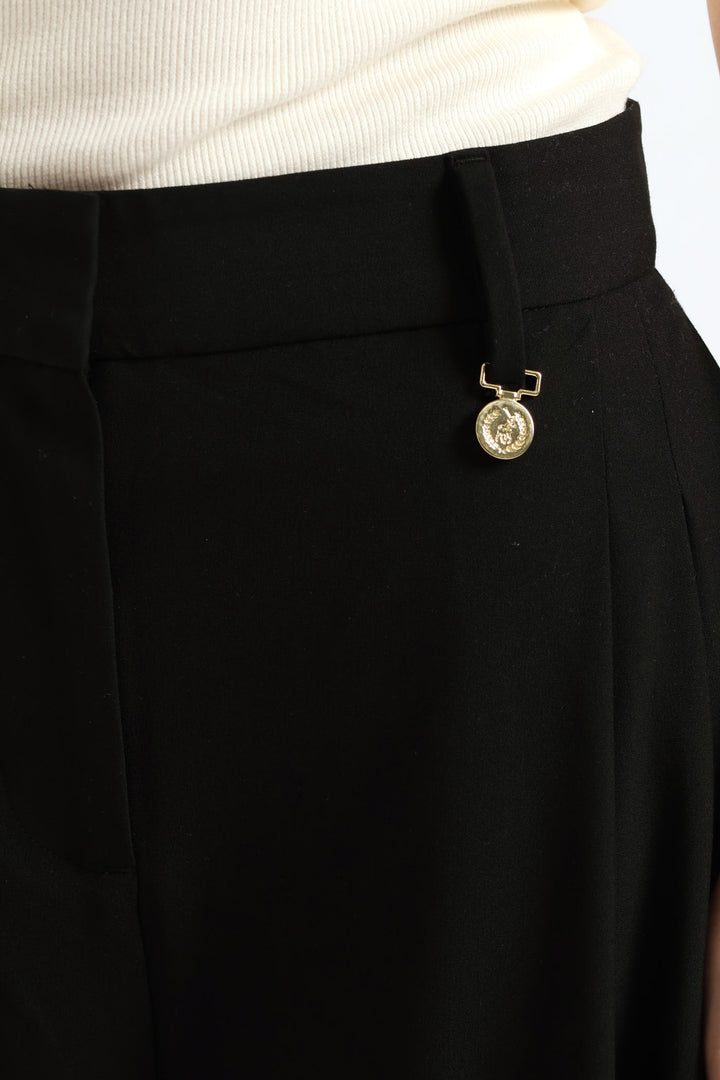 Tatum Wide Leg Suit Pant - Black