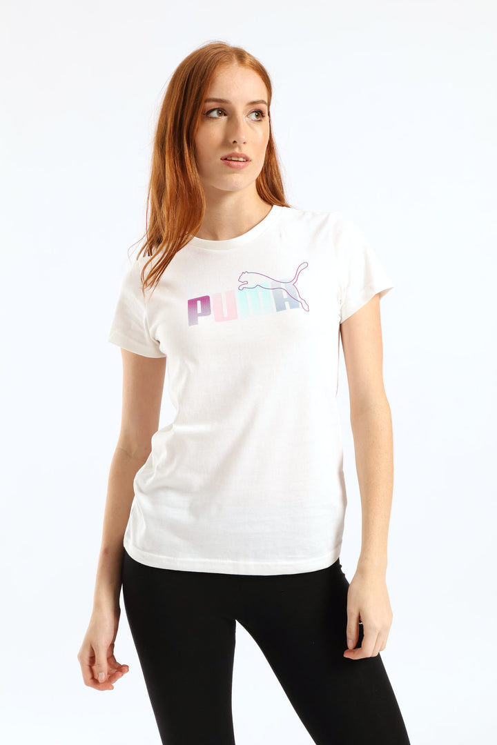 Graphic Stacked Tee - White
