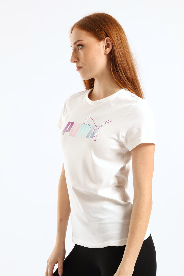 Graphic Stacked Tee - White