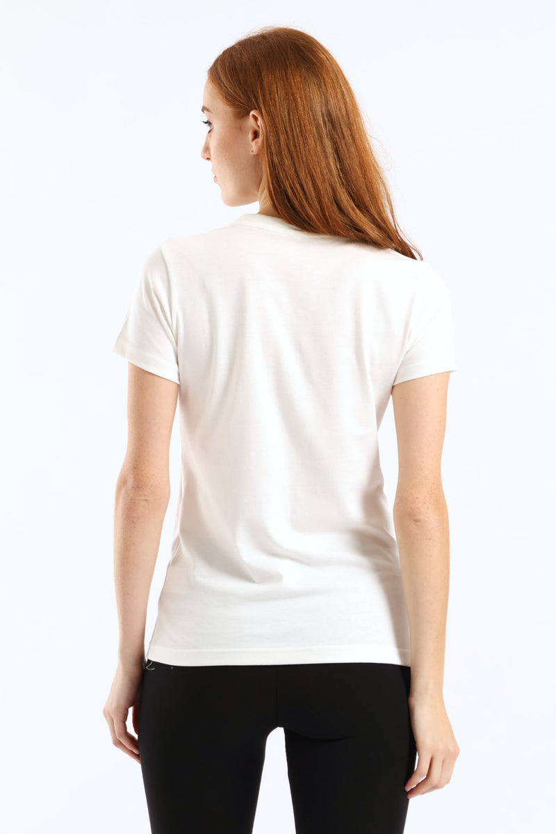 Graphic Stacked Tee - White