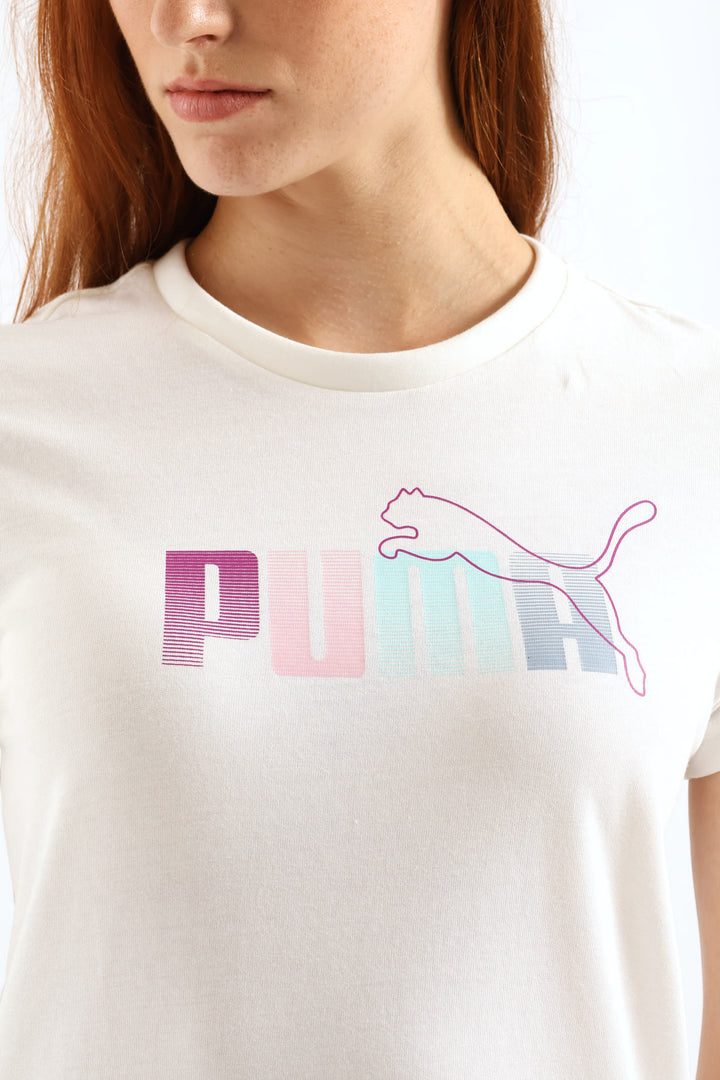 Graphic Stacked Tee - White