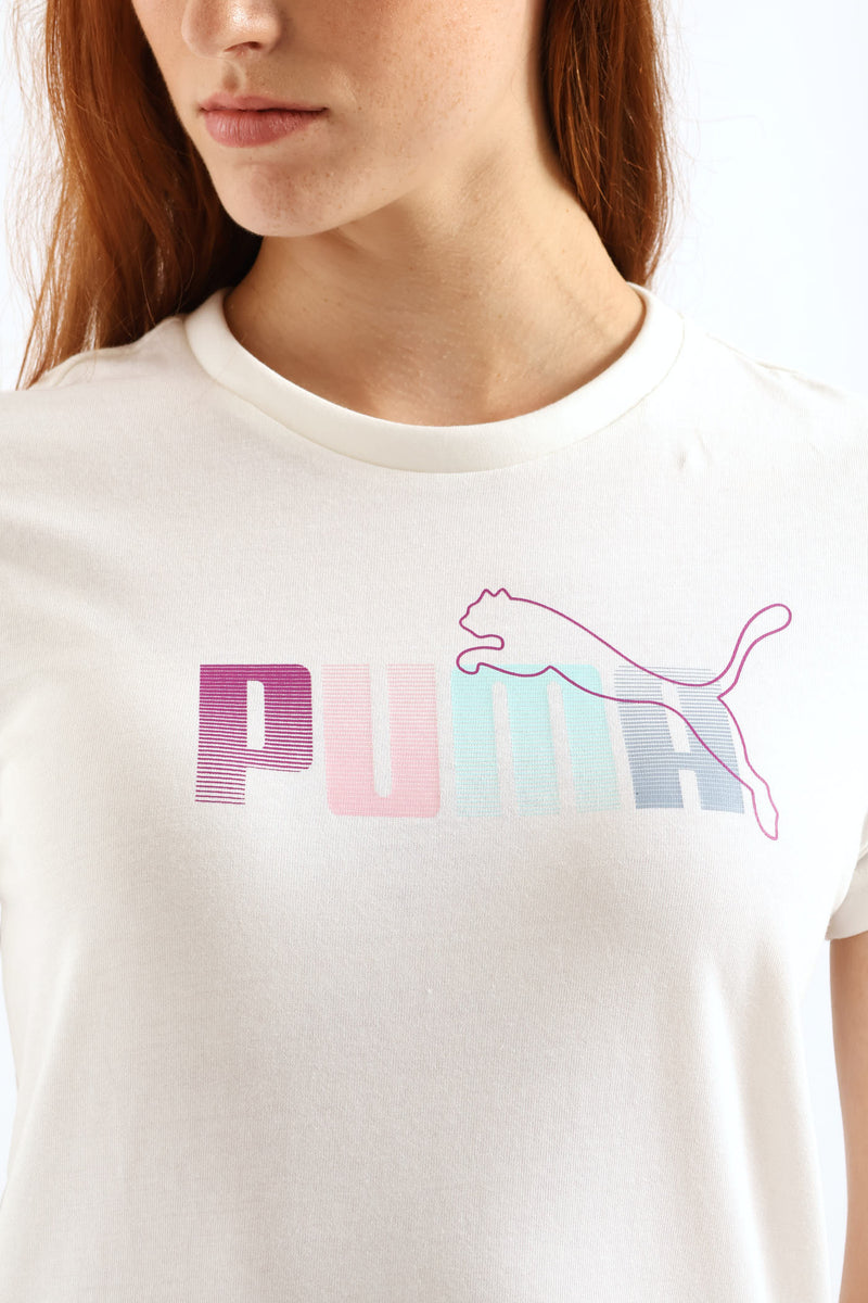 Graphic Stacked Tee - White