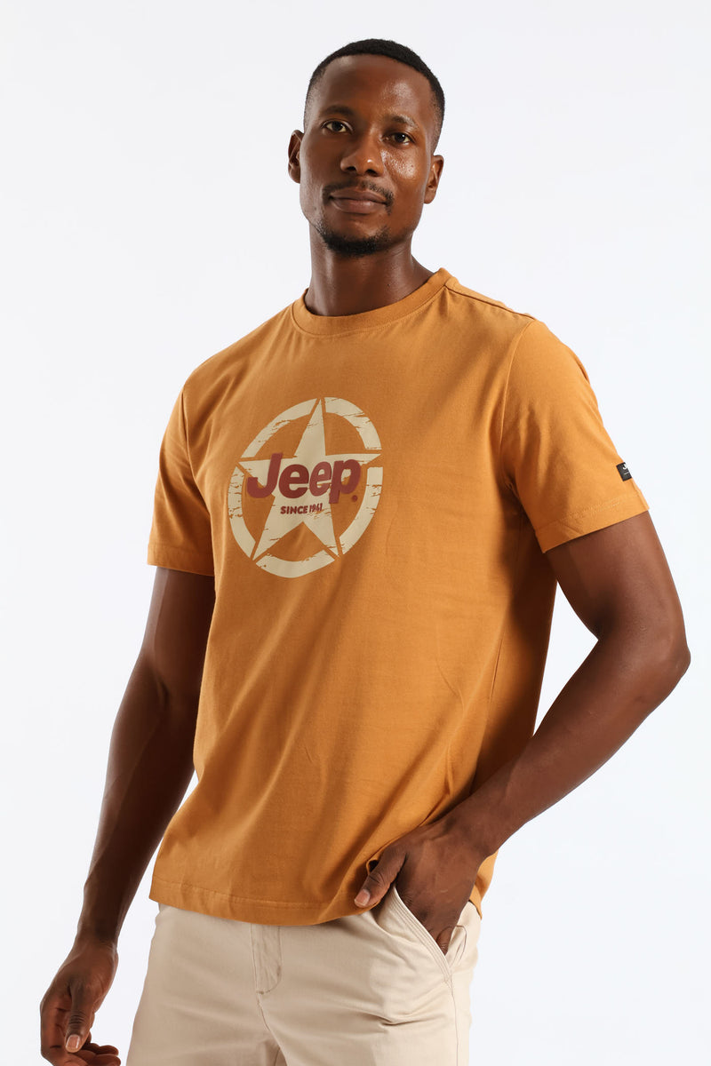 Fashion Star-Circle Graphic Tee - Caramel