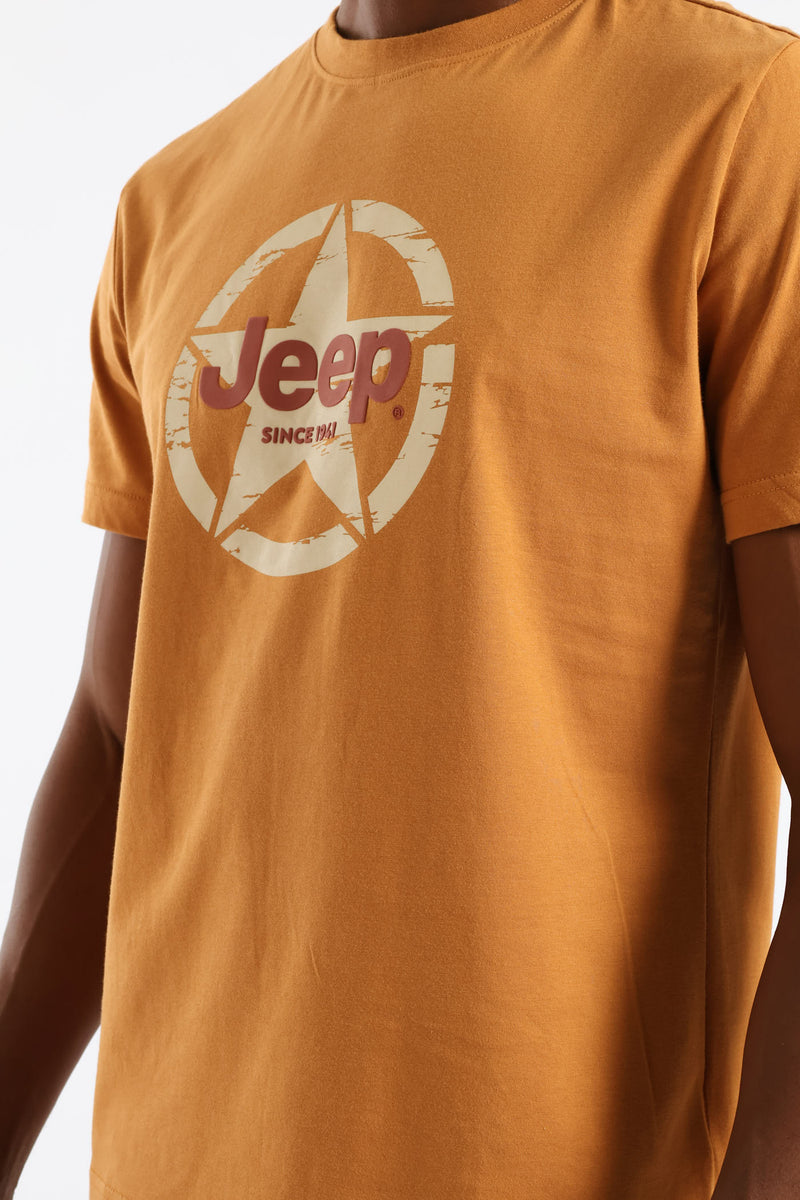 Fashion Star-Circle Graphic Tee - Caramel