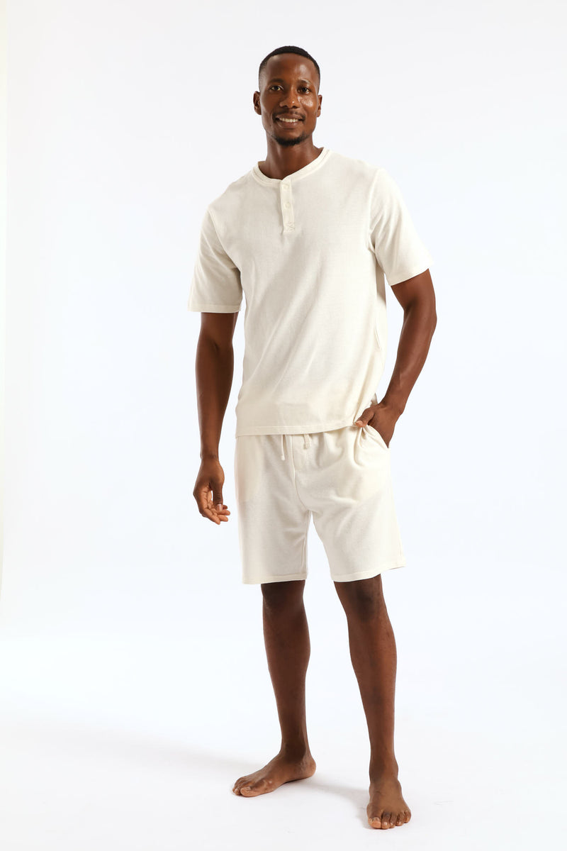 Marshmallow Henley Pyjama Top - Cream