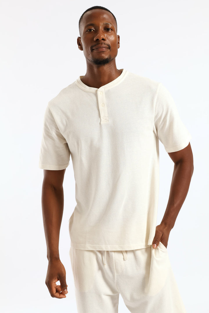 Marshmallow Henley Pyjama Top - Cream