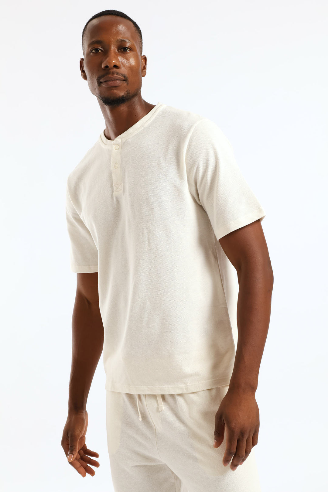 Marshmallow Henley Pyjama Top - Cream