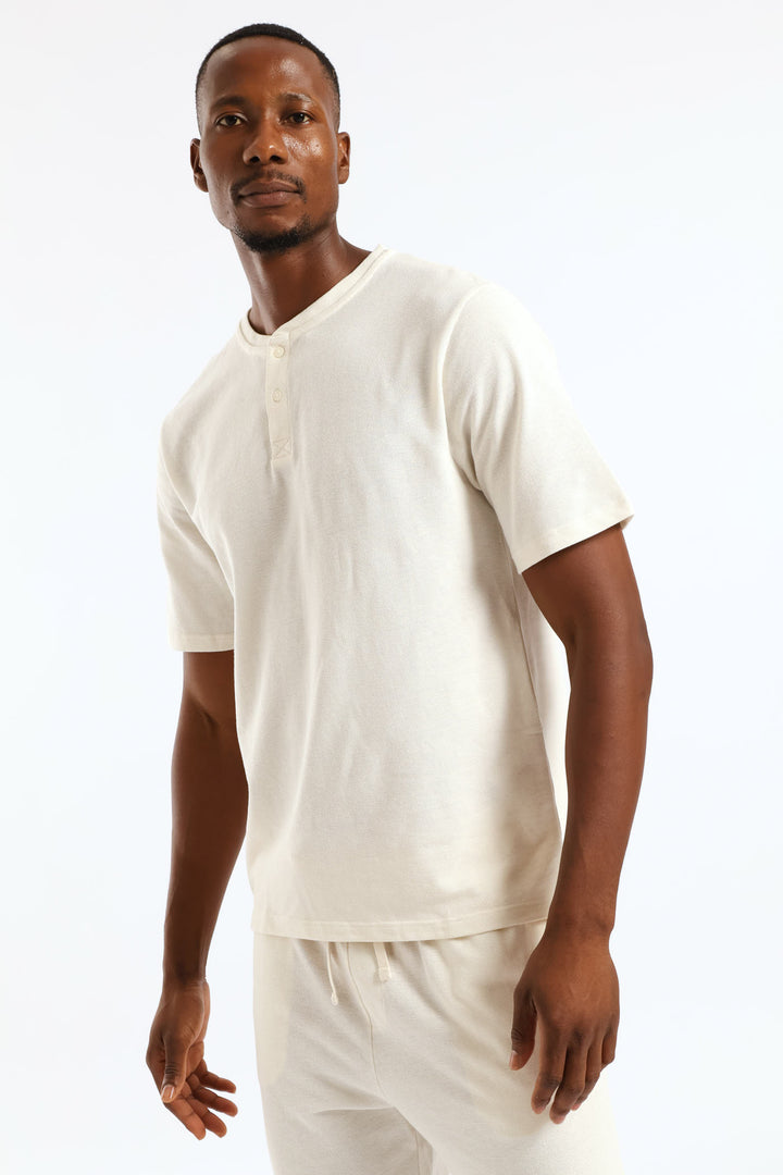Marshmallow Henley Pyjama Top - Cream
