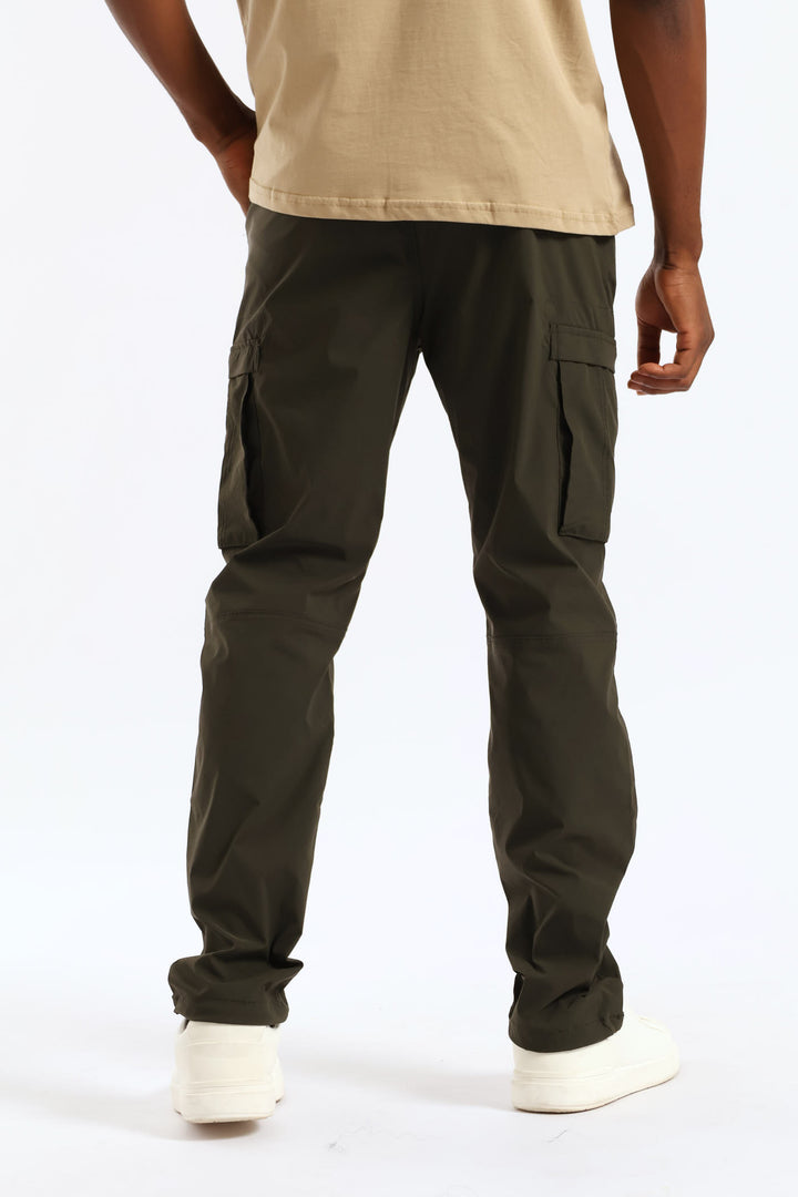 Zip Pocket Tech Utility Cargo Pants - Fatigue