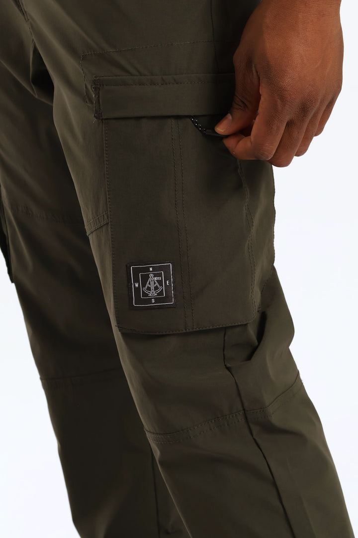Zip Pocket Tech Utility Cargo Pants - Fatigue