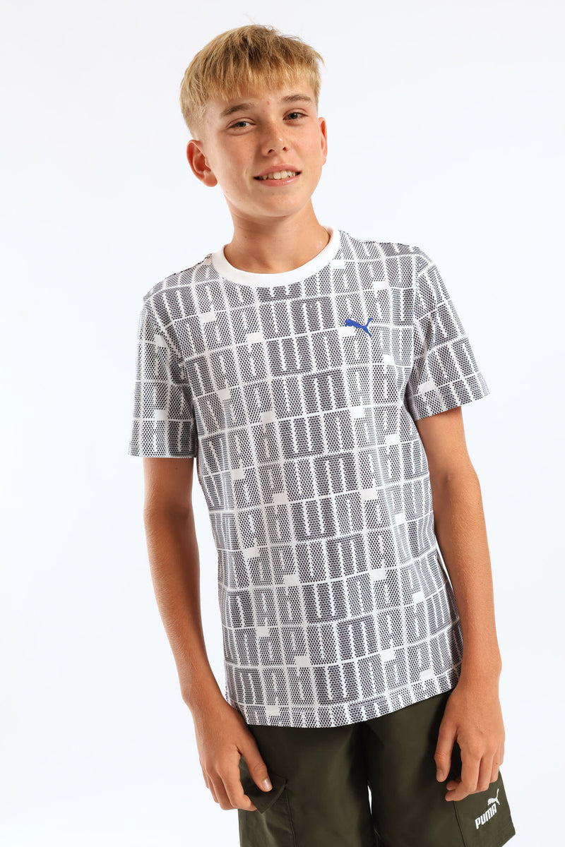 Boys Print Tee - White