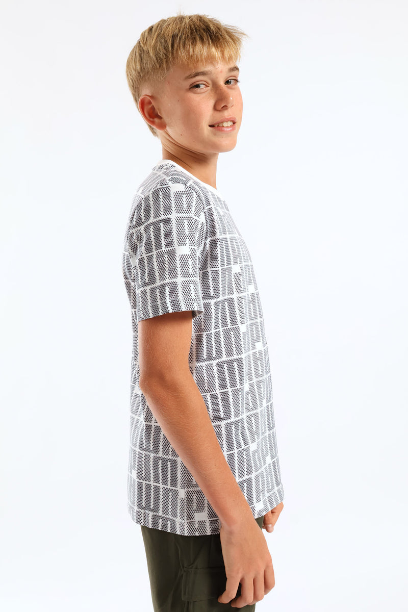 Boys Print Tee - White