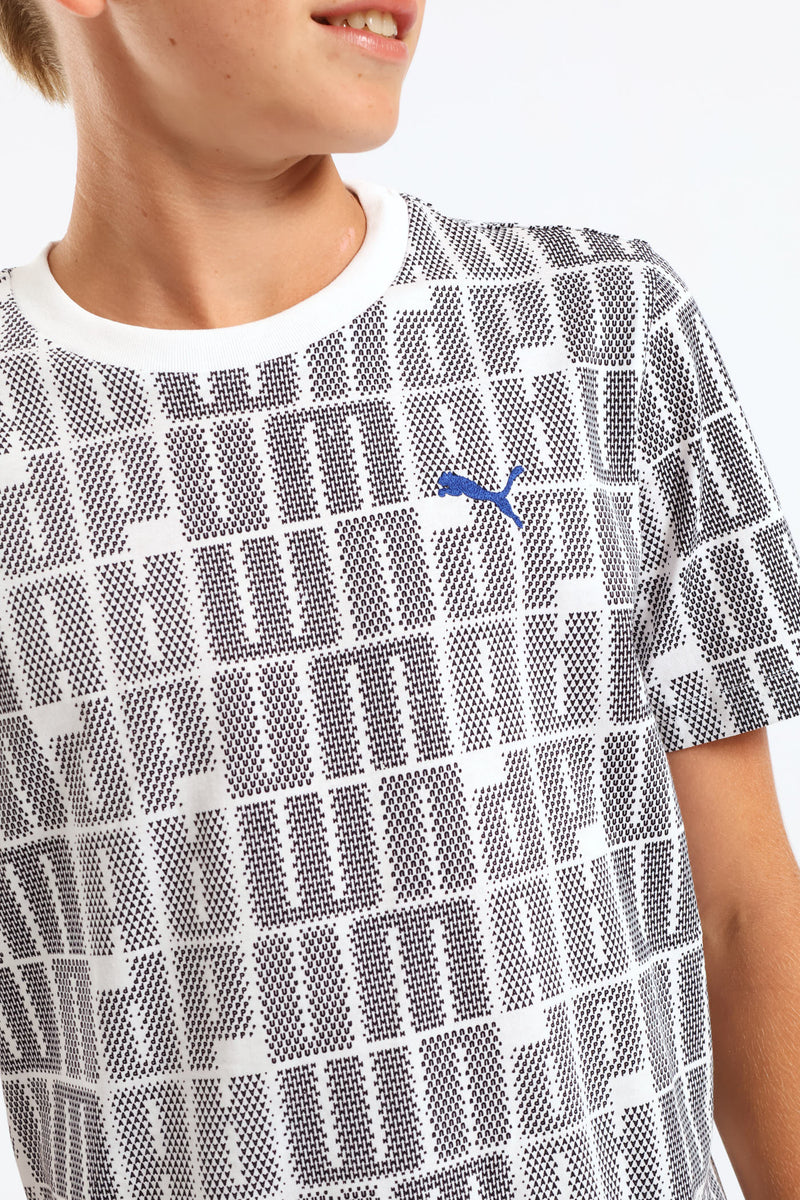 Boys Print Tee - White