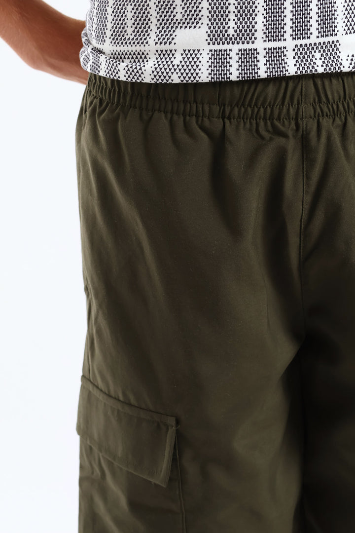 Boys Woven Cargo Short - Olive