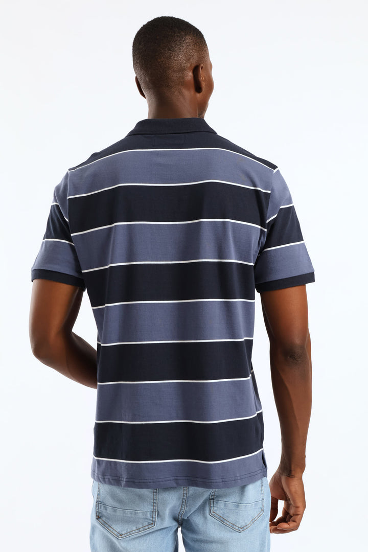 Wide Stripe Golfer - Navy