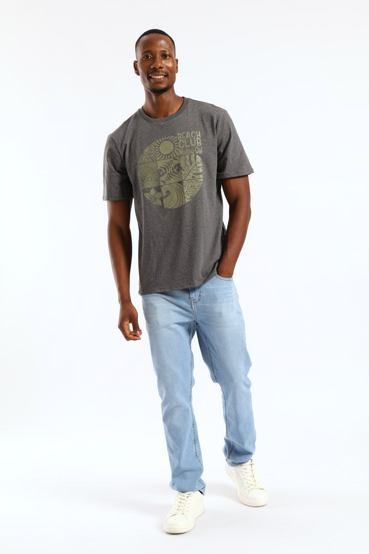 Beach Club Tee - Charcoal Melange