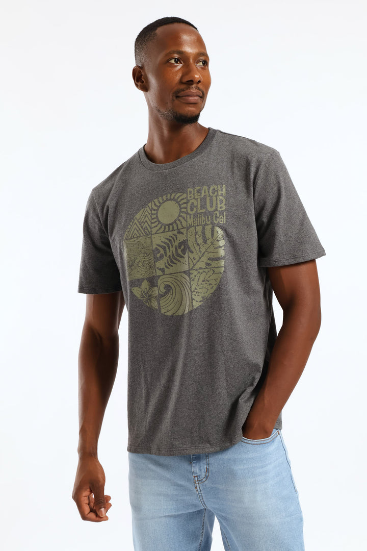 Beach Club Tee - Charcoal Melange
