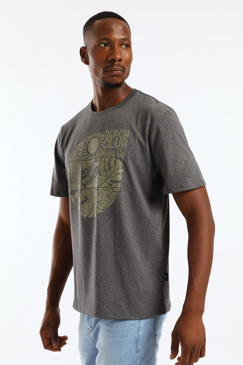 Beach Club Tee - Charcoal Melange